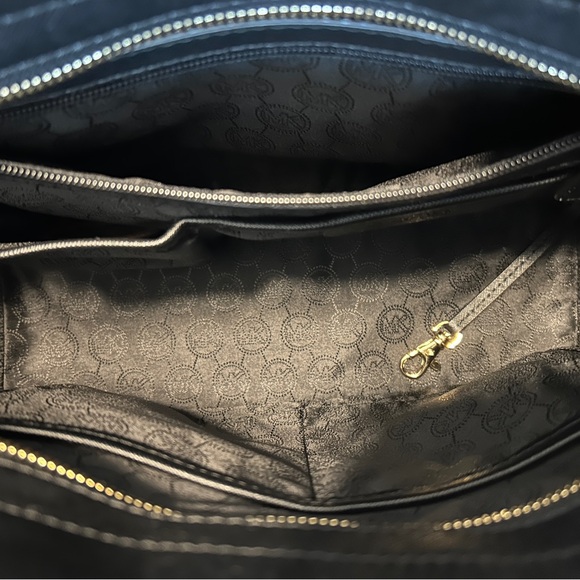 Michael Kors Black Satchel with Structured Design and Gold Accents - Picture 8 of 8
